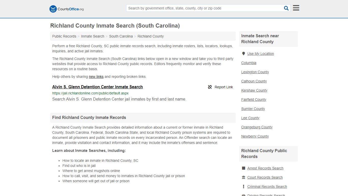 Inmate Search - Richland County, SC (Inmate Rosters & Locators)